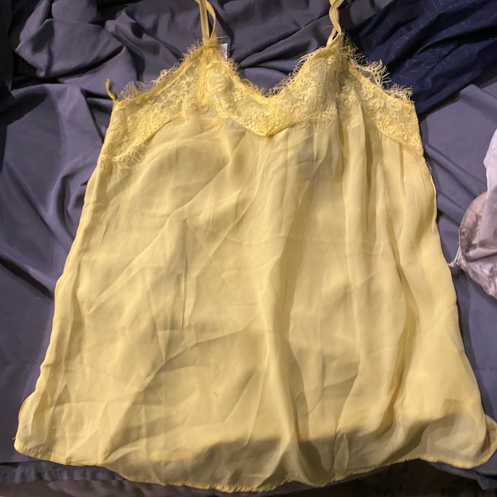 Papaya Light Yellow Lace Cami Top